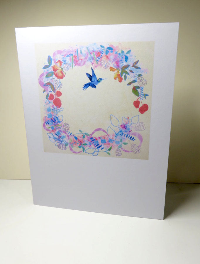 Greeting Card (Hummingbird Wreath)