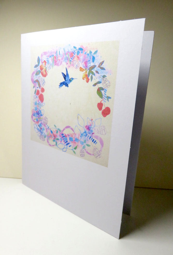 Greeting Card (Hummingbird Wreath)