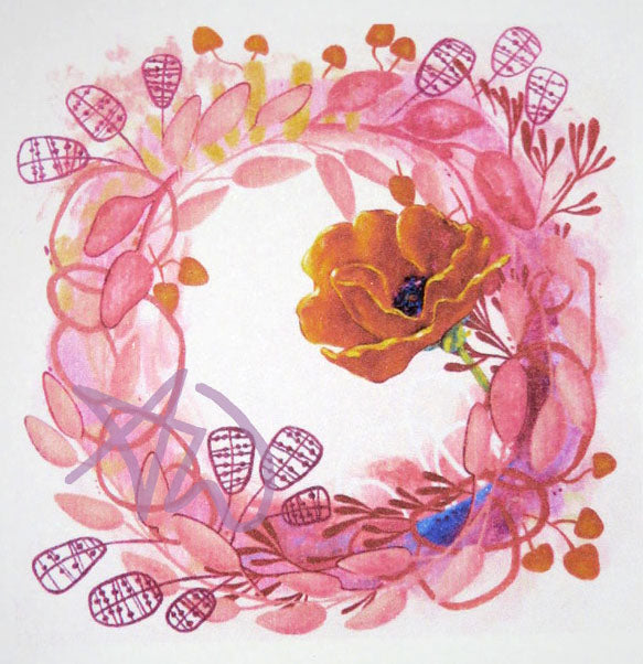 Greeting Card (Poppy Wreath)